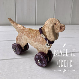 Golden Cocker "Woof on Wheels"