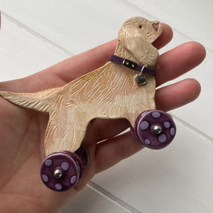 Golden Cocker "Woof on Wheels"