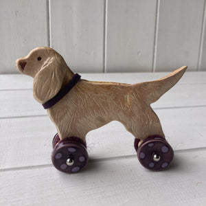 Golden Cocker "Woof on Wheels"