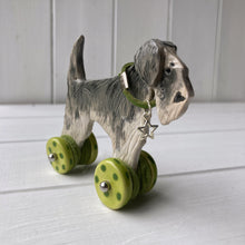 Load image into Gallery viewer, Grey Schnauzer &quot;Woofs on Wheels&quot;
