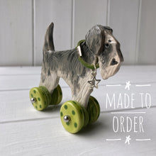 Load image into Gallery viewer, Grey Schnauzer &quot;Woofs on Wheels&quot;
