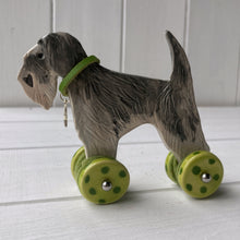 Load image into Gallery viewer, Grey Schnauzer &quot;Woofs on Wheels&quot;
