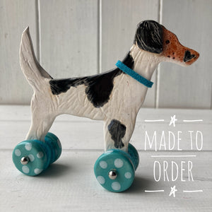 Tall Jack Russell "Woof on Wheels"