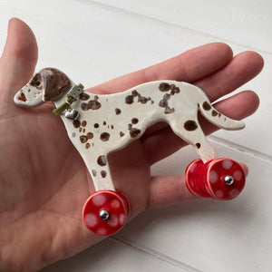 Liver Dalmatian "Woof on Wheels"
