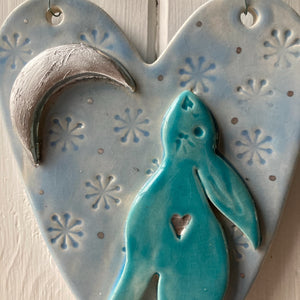 Moon Gazing Hare Heart Decoration