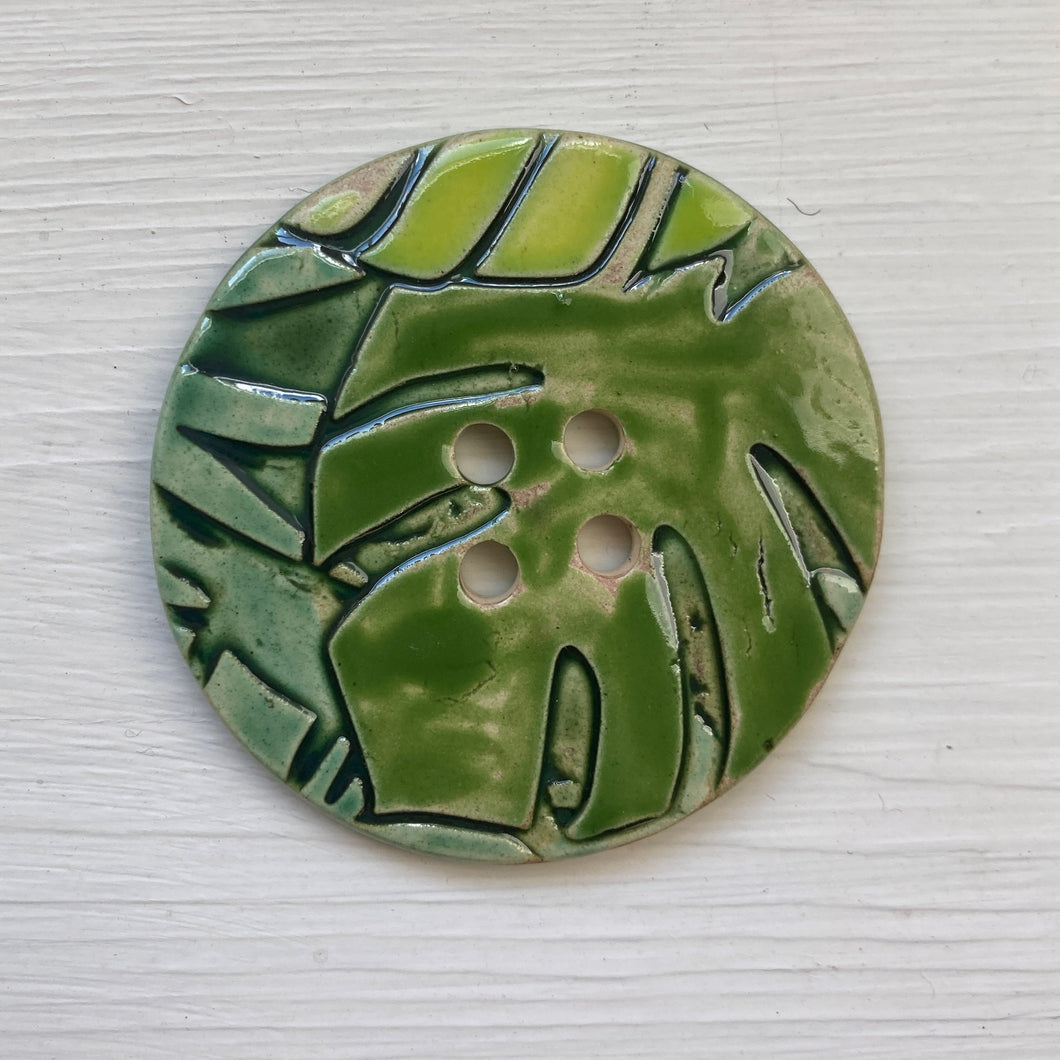 Tropical Embossed Palm 4.5cm Buttons