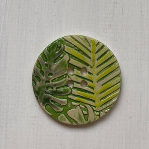 Tropical Embossed Palm 4.5cm Buttons