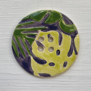 Tropical Embossed Palm 4.5cm Buttons