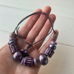 Purple Chunky Beaded Necklace