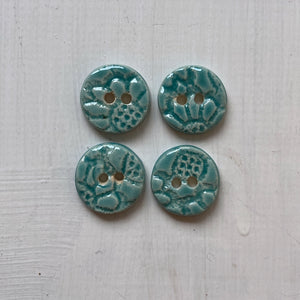 Single Floral Embossed Round 18mm Buttons