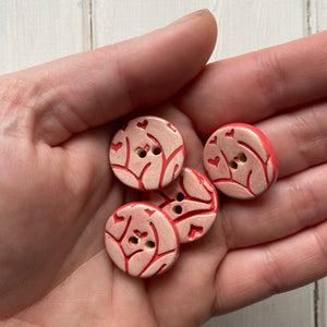 Small Love Tree embossed 22mm button sets