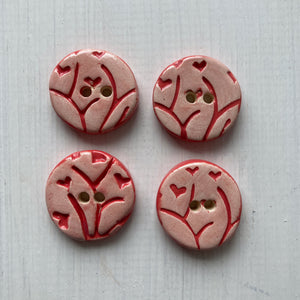 Small Love Tree embossed 22mm button sets