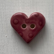 Load image into Gallery viewer, Single Small Spotty Heart Buttons 22mm
