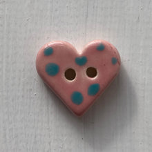 Load image into Gallery viewer, Single Small Spotty Heart Buttons 22mm
