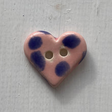 Load image into Gallery viewer, Single Small Spotty Heart Buttons 22mm
