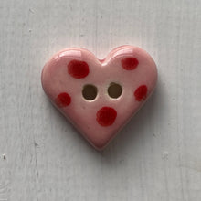 Load image into Gallery viewer, Single Small Spotty Heart Buttons 22mm
