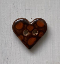 Load image into Gallery viewer, Single Small Spotty Heart Buttons 22mm
