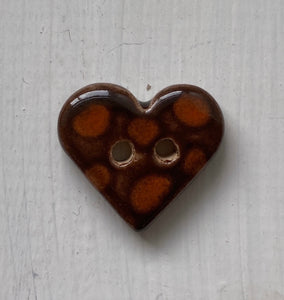 Single Small Spotty Heart Buttons 22mm