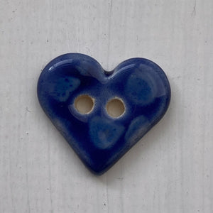 Single Small Spotty Heart Buttons 22mm