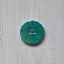 Load image into Gallery viewer, Aqua &amp; Lime Polka Dot 3cm Buttons
