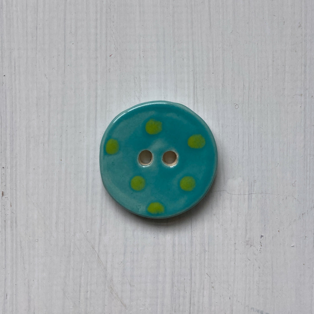 Aqua & Lime Polka Dot 3cm Buttons
