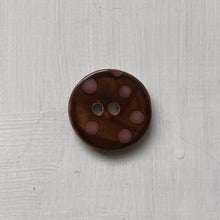Load image into Gallery viewer, Chocolate &amp; Pink Polka Dot 3cm Buttons
