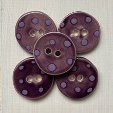 Load image into Gallery viewer, Purple &amp; Lilac Polka Dot 3cm Buttons
