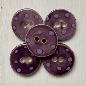 Purple & Lilac Polka Dot 3cm Buttons