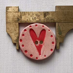 Love Heart 3cm Buttons