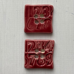 Square Number Embossed 3cm Buttons