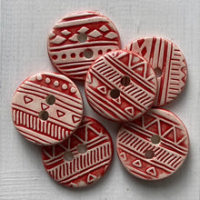 Load image into Gallery viewer, Red Fairisle Buttons -Made to order
