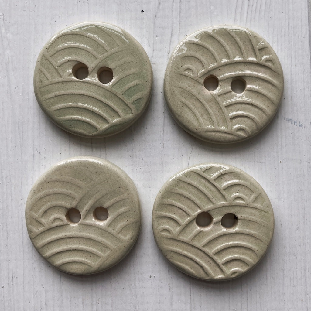 Wave Embossed 3cm Button Set of 4