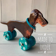 Load image into Gallery viewer, Tan Dachshund &quot;Woof on Wheels&quot;
