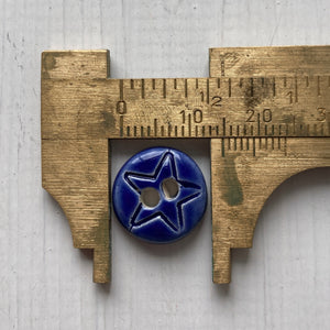 Star Tiny Round Ceramic Buttons 13mm