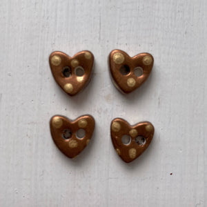 Single Tiny Heart Button 13mm