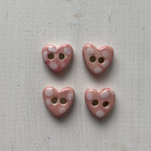 Single Tiny Heart Button 13mm