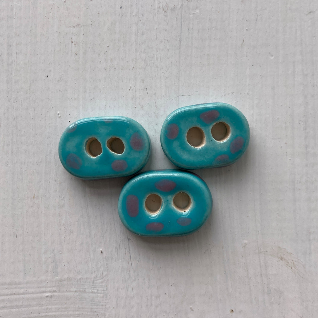 Single Tiny Oval Ceramic Buttons 19mm