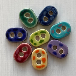 Single Tiny Oval Ceramic Buttons 19mm