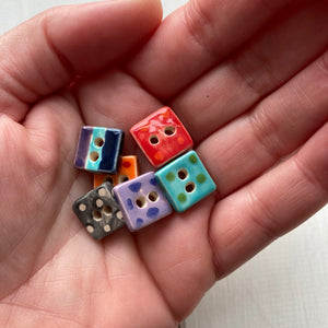 Single Tiny Square Buttons 13mm