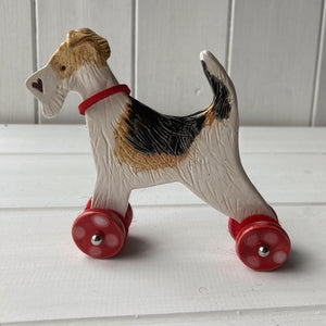 Wire Fox Terrier "Woof on Wheels"